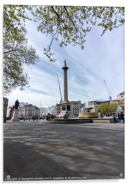 Trafalgar Square Acrylic by Benjamin Brewty