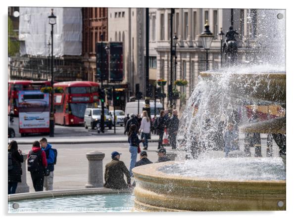 Trafalgar Square Acrylic by Benjamin Brewty