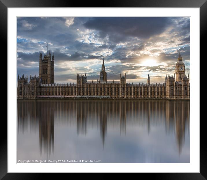 Parliament & Big Ben  Framed Mounted Print by Benjamin Brewty