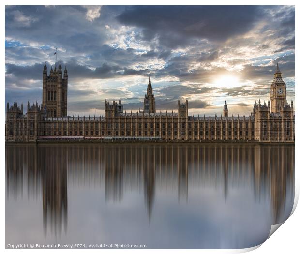 Parliament & Big Ben  Print by Benjamin Brewty
