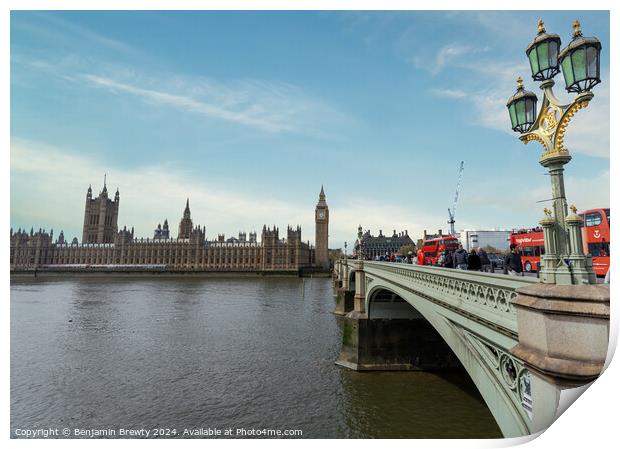 Westminster Bridge Print by Benjamin Brewty