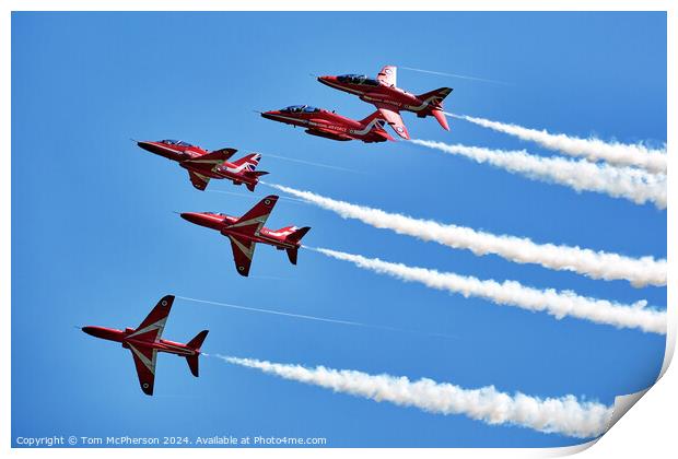 Red Arrows at Lossiemouth Print by Tom McPherson