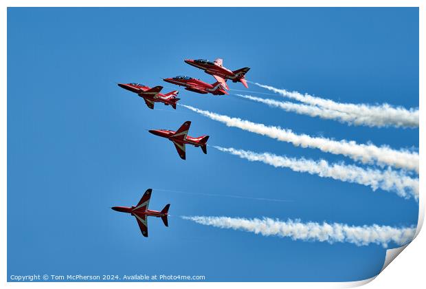 Red Arrows at Lossiemouth Print by Tom McPherson