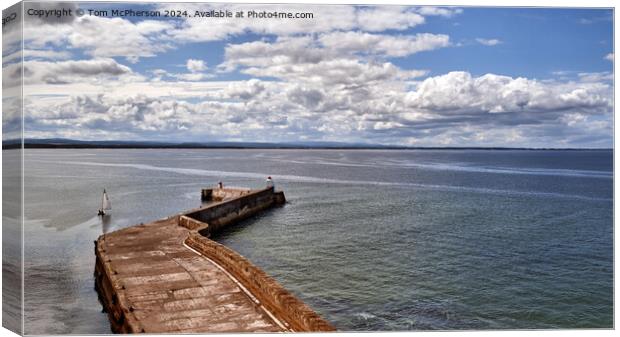 Burghead Pier and Bay Canvas Print by Tom McPherson