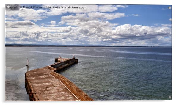 Burghead Pier and Bay Acrylic by Tom McPherson