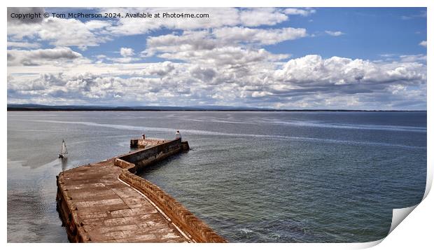 Burghead Pier and Bay Print by Tom McPherson