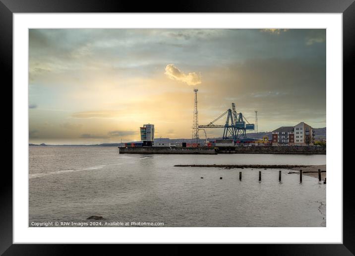 Sunrise on Greenock Clyde Pilot Framed Mounted Print by RJW Images