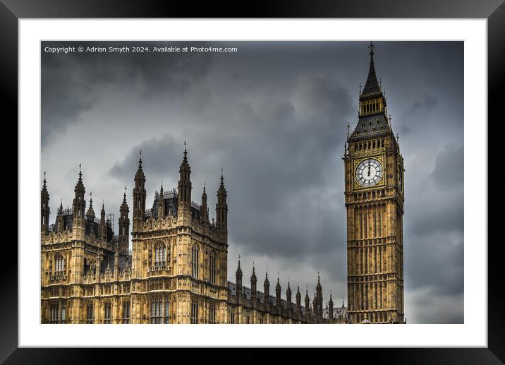 The houses of parliament  Framed Mounted Print by Adrian Smyth