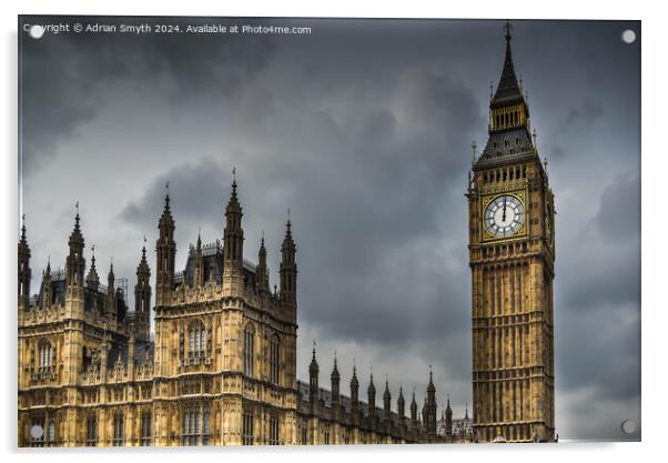 The houses of parliament  Acrylic by Adrian Smyth