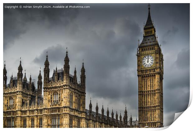 The houses of parliament  Print by Adrian Smyth