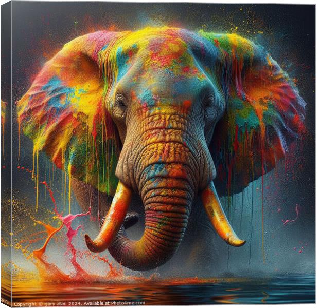 Charging Elephant  Canvas Print by gary allan