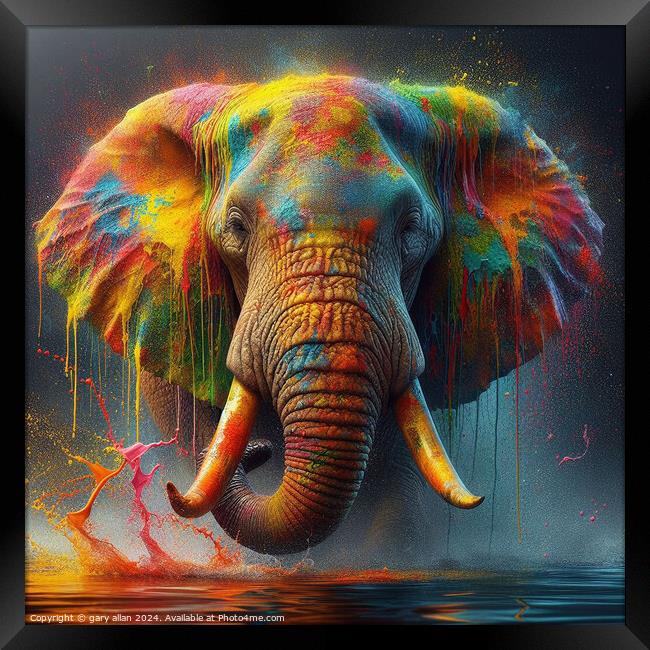 Charging Elephant  Framed Print by gary allan