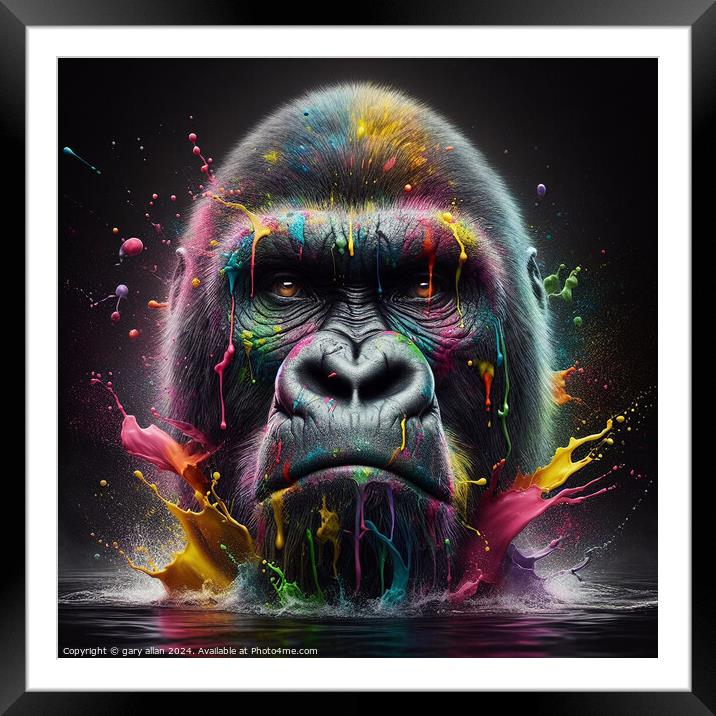  Gorilla Framed Mounted Print by gary allan