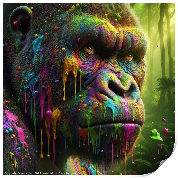 Gorilla Print by gary allan