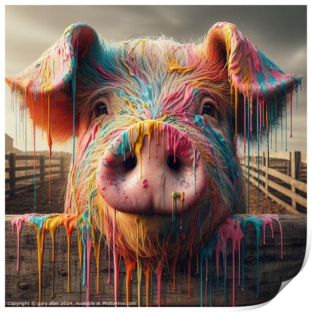 Farmyard Pig Print by gary allan