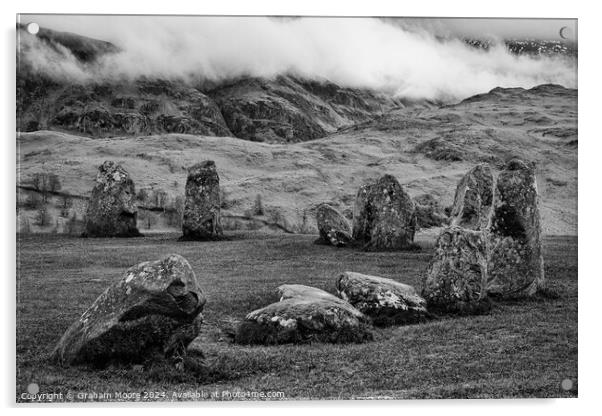 Castlerigg and Low Rigg monochrome Acrylic by Graham Moore