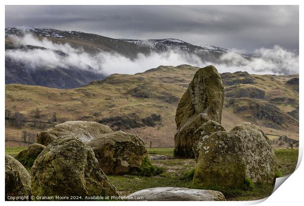 Castlerigg Low Rigg and Clough Head Print by Graham Moore