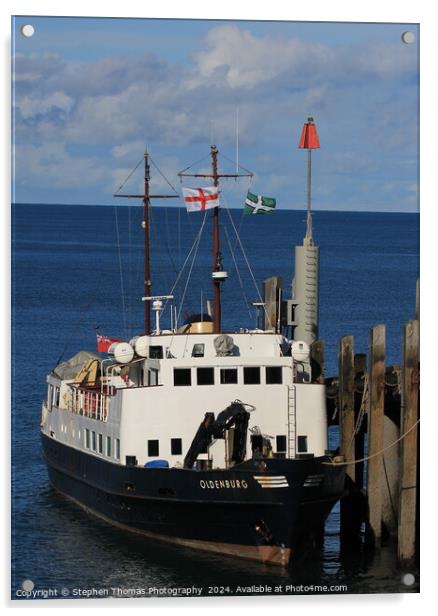 Lundy Island's MV Oldenburg at the Island's jetty Acrylic by Stephen Thomas Photography 