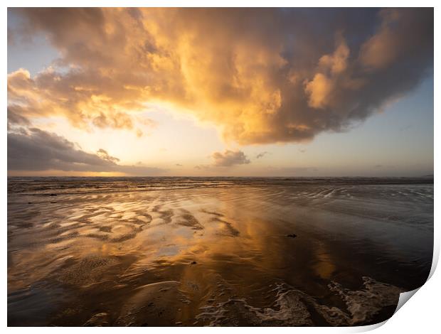 Sunset cloud reflections Print by Tony Twyman