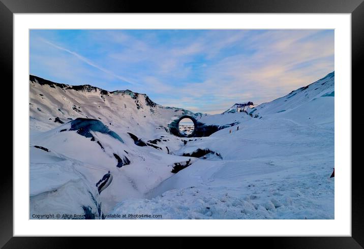 Iceland Ice Cave Panorama Framed Mounted Print by Alice Rose
