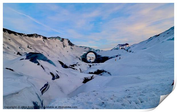 Iceland Ice Cave Panorama Print by Alice Rose Lenton