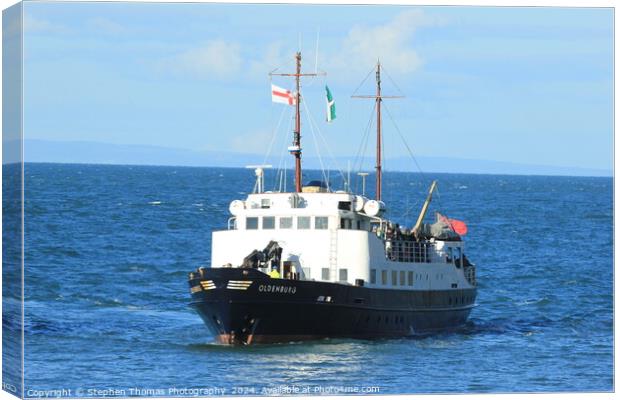 Lundy Island's MV Oldenburg at sea in the Bristol  Canvas Print by Stephen Thomas Photography 