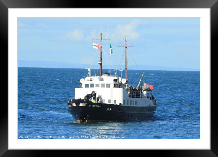 Lundy Island's MV Oldenburg at sea in the Bristol  Framed Mounted Print by Stephen Thomas Photography 