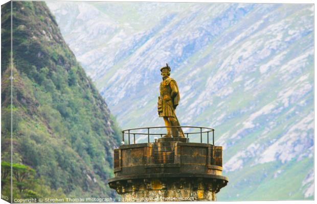 The Last Chieftain Monument at Glenfinnan Canvas Print by Stephen Thomas Photography 