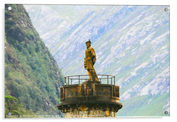 The Last Chieftain Monument at Glenfinnan Acrylic by Stephen Thomas Photography 
