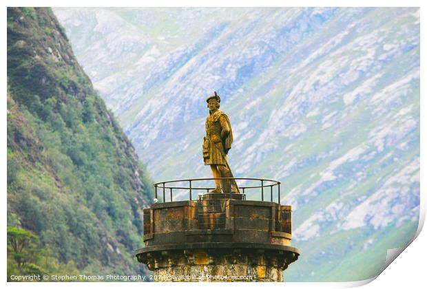 The Last Chieftain Monument at Glenfinnan Print by Stephen Thomas Photography 