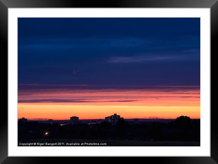 Harlow Sunset Framed Mounted Print by Nigel Bangert