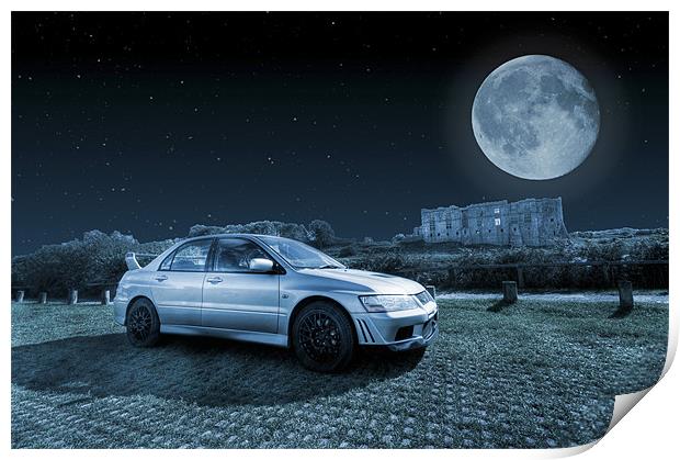 Evo 7 At Night Print by Steve Purnell