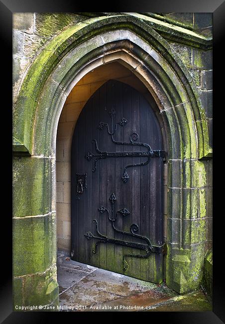 Open Church Door Framed Print by Jane McIlroy