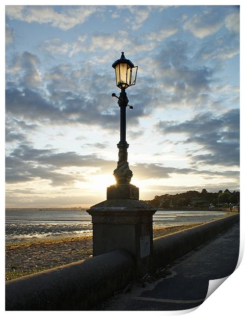 Lamp at Sunset Print by Phil Wareham