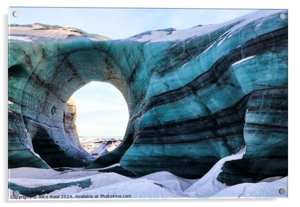 Iceland Katla Ice Cave Acrylic by Alice Rose Lenton