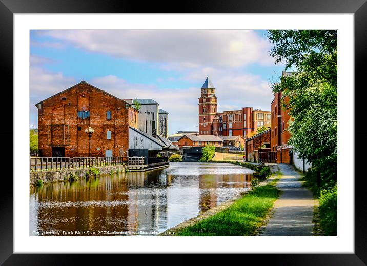 The Canal and Wigan Pier Framed Mounted Print by Dark Blue Star