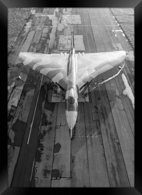 Vulcan Bomber Black and White Framed Print by J Biggadike