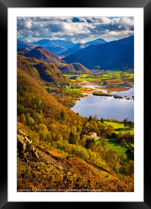 Borrowdale and the Scafells Framed Mounted Print by John Henderson