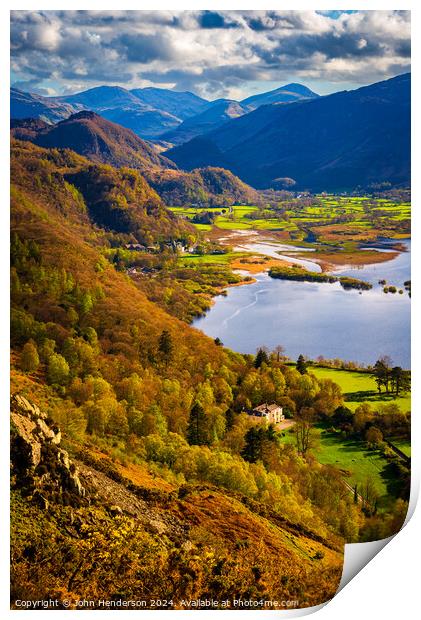 Borrowdale and the Scafells Print by John Henderson