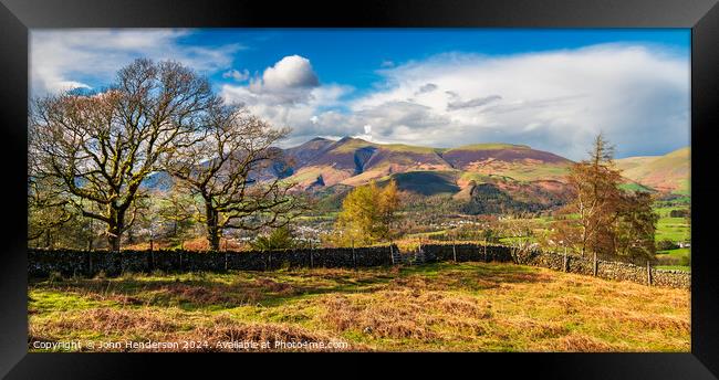 Skiddaw panorama Framed Print by John Henderson