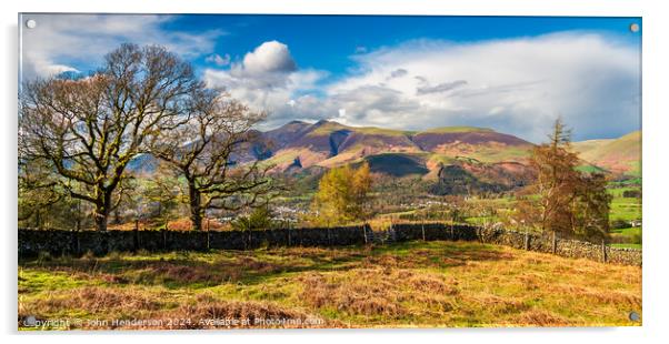 Skiddaw panorama Acrylic by John Henderson