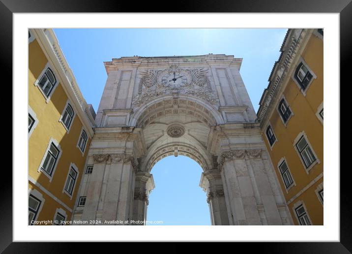 Rua Augusta Arch in Lisbon Framed Mounted Print by Joyce Nelson