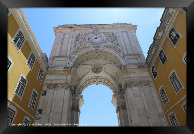 Rua Augusta Arch in Lisbon Framed Print by Joyce Nelson