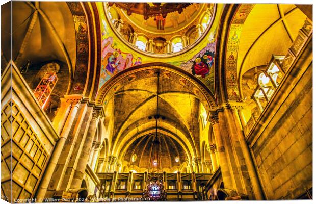 Crusader Church of the Holy Sepulchre Jerusalem Israel  Canvas Print by William Perry