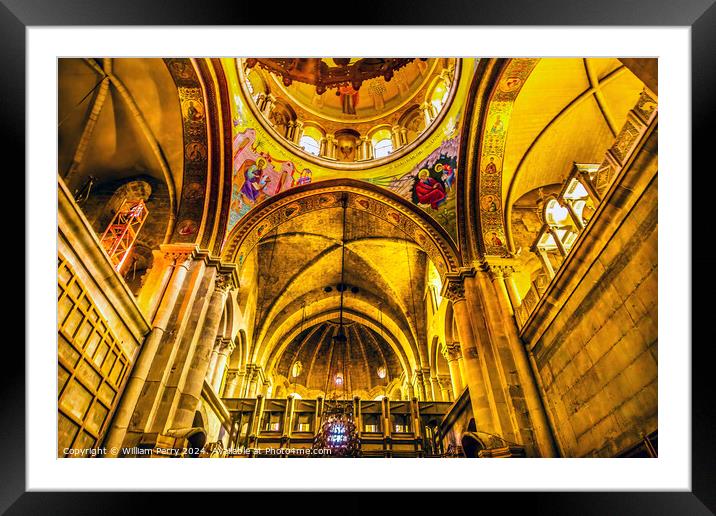 Crusader Church of the Holy Sepulchre Jerusalem Israel  Framed Mounted Print by William Perry