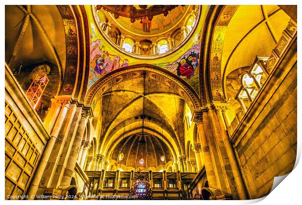 Crusader Church of the Holy Sepulchre Jerusalem Israel  Print by William Perry