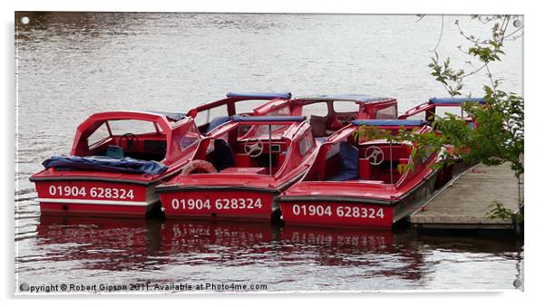 Pleasure boats on the Ouse Acrylic by Robert Gipson