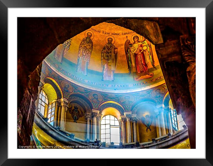Dome Crusader Church of  Holy Sepulchre Jerusalem Israel Framed Mounted Print by William Perry