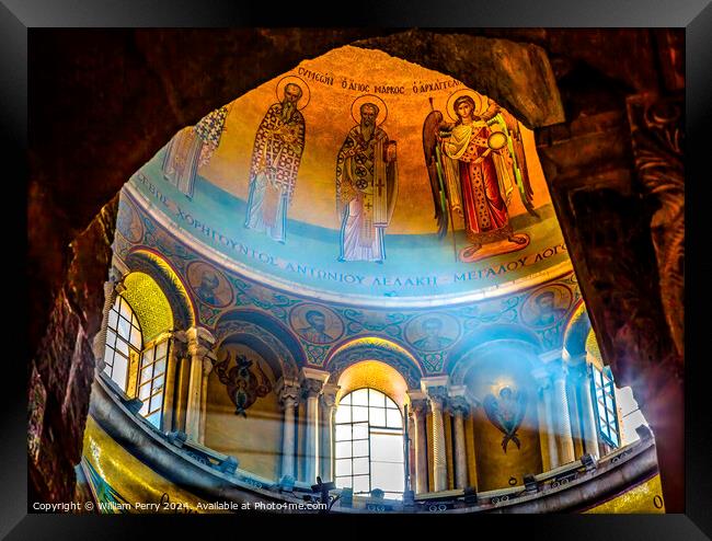 Dome Crusader Church of  Holy Sepulchre Jerusalem Israel Framed Print by William Perry