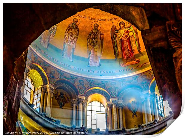 Dome Crusader Church of  Holy Sepulchre Jerusalem Israel Print by William Perry